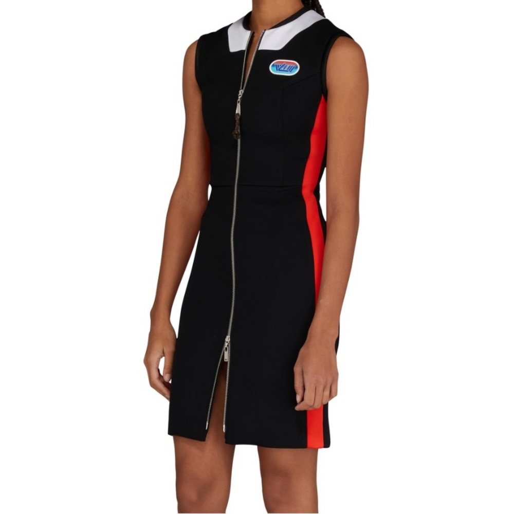Louis Vuitton Body-Conscious Biker Dress with Front Zipper